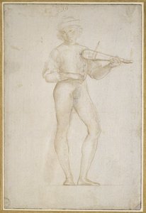 Studie eines jungen Mannes, der Musik macht von Raffaello Sanzio Raphael